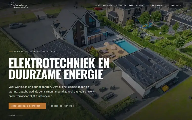 De homepage van Schuurbiers Elektrotechniek