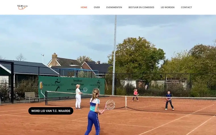 De homepage van TC Waarde