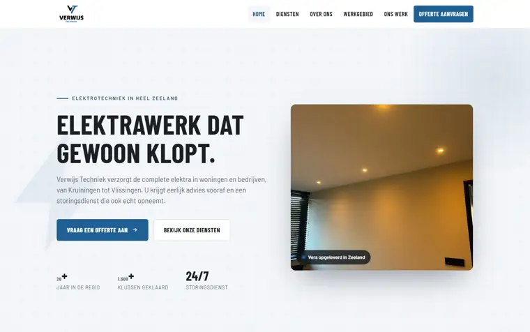 De homepage van Verwijs Elektrotechniek